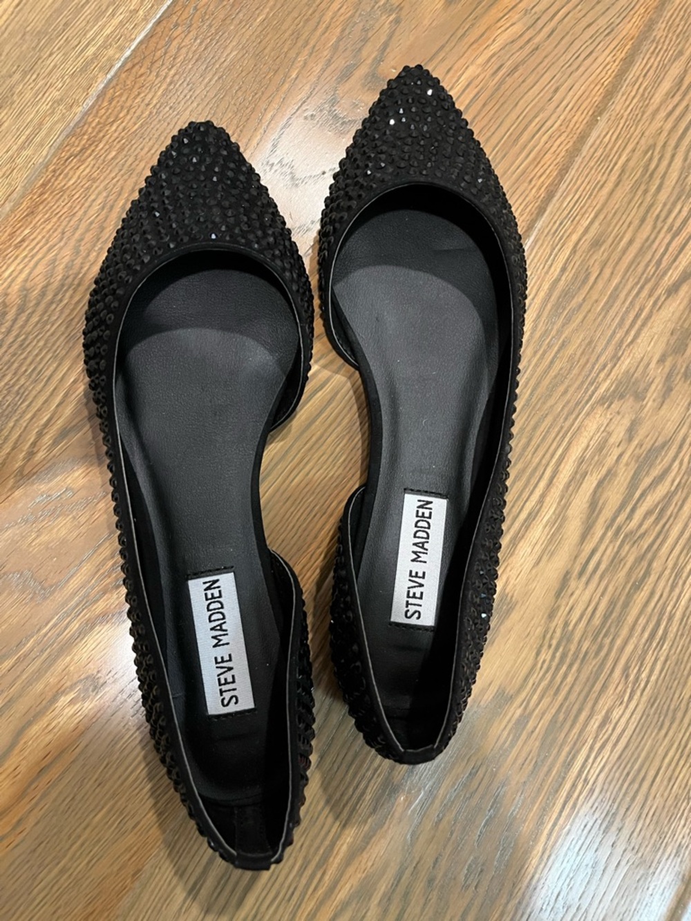 NEW Studded Pointed Toe Black Women's Flats Steve Madden Elise size 8, no box